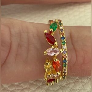 Gold Multicolor Gemstone Ring